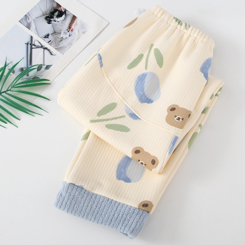 Παντελόνια ύπνου για εγκύους, μακριά, άνετης γραμμής, με στήριξη κοιλιάς, χοντρή πολυεστερική σύνθεση με σπάντεξ <30%, φθινόπωρο 2025