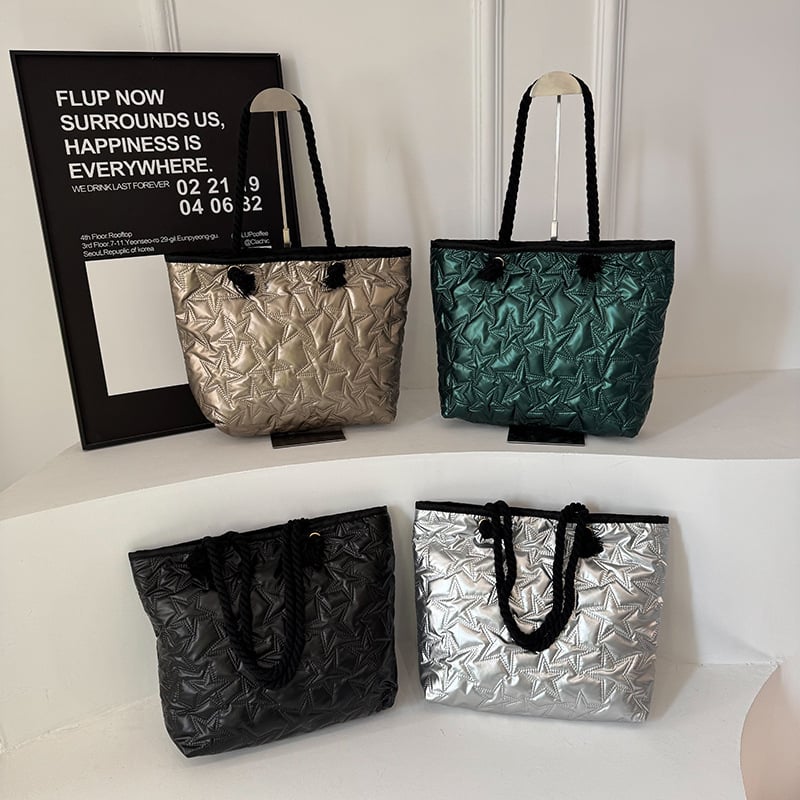 Geantă tote urban minimalistă, formă de găleată din material Oxford, cu fermoar, lansare primăvara 2026