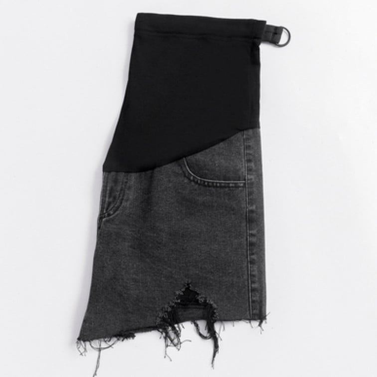 Σορτς εγκυμοσύνης από τζιν, φαρδιά γραμμή, ελαφρύ καλοκαιρινό ύφασμα τζιν/βαμβάκι