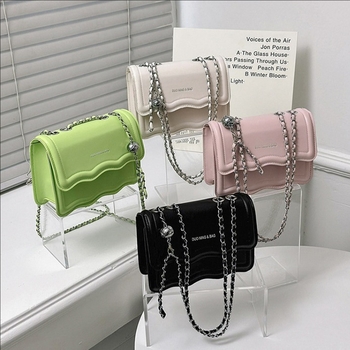 Geantă mică pătrată din PU, vintage feminin, curea simplă, închidere cu cataramă, căptușeală poliester