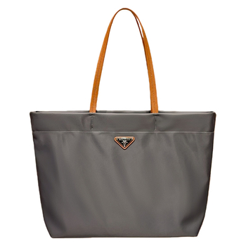 Geantă Tote din Oxford, stil urban simplu, formă orizontală pătrată, închidere cu fermoar, compartimente interne: buzunar cu fermoar, buzunar pentru documente, buzunar laminat cu fermoar