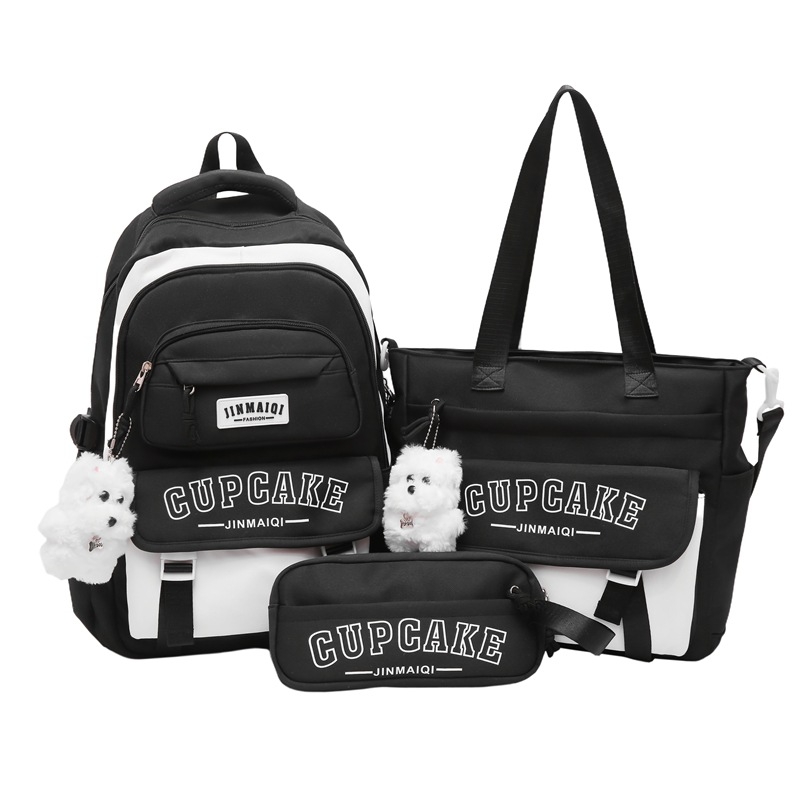 Σχολική τσάντα για κορίτσια, κορεατικού στυλ, ελαφριά και με μεγάλη χωρητικότητα; καμβάς, αναπνέουσα κατασκευή, ιμάντες με αερόσφυρα, επένδυση πολυεστέρα, μοντέλο καλοκαίρι 2025.