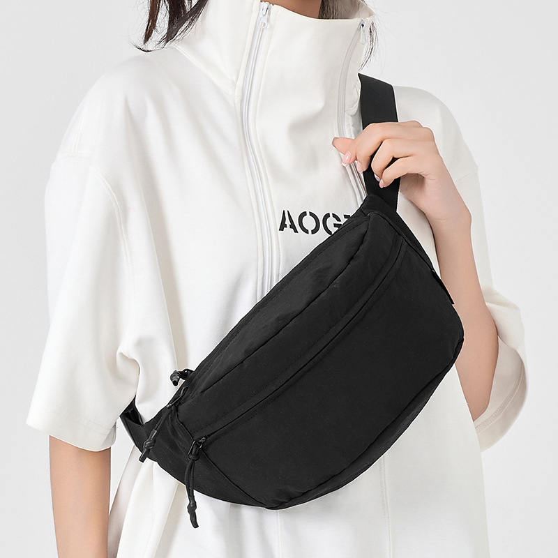 Crossbody torba – ulični stil, najlon, lagana, zatvarač, unutarnji džep s patchom, poliester podstava, ljeto 2025