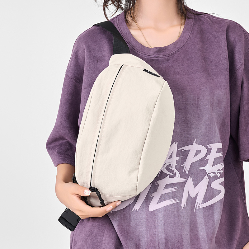 Crossbody torba – ulični stil, najlon, lagana, zatvarač, unutarnji džep s patchom, poliester podstava, ljeto 2025
