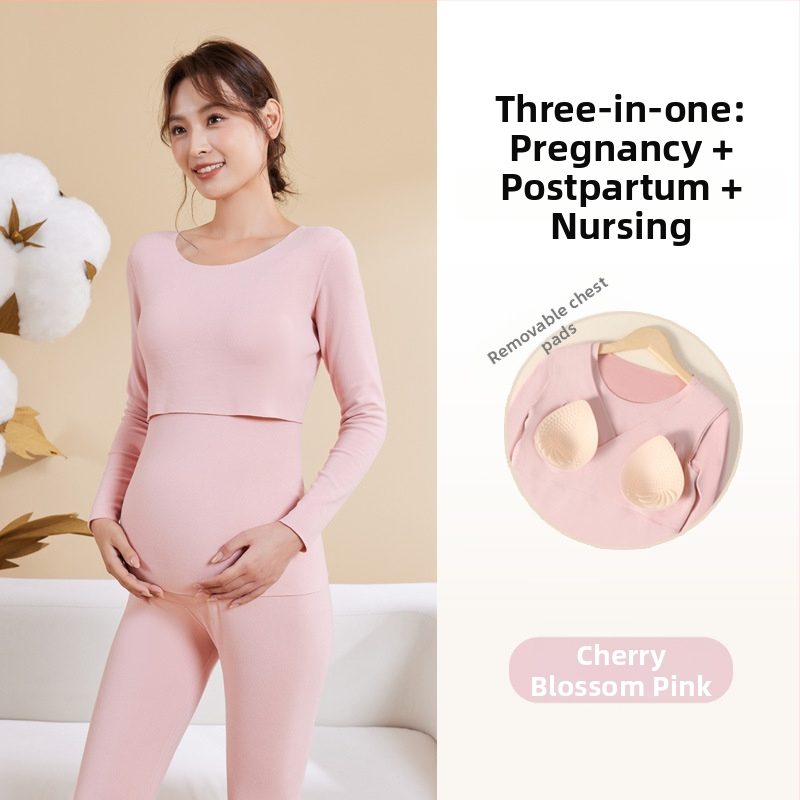 Σετ ρούχων μετά τον τοκετό για θηλάσμό – φθινοπωρινό, με επένδυση για το στήθος, Derong βελούδινο ύφασμα, βασικό υλικό 90–95% πολυεστέρας, spandex <30%, μακριά μανίκια