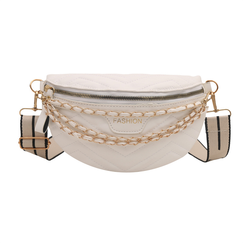PU lančana crossbody torba s teksturiranom površinom, zatvarač na zip, podstava od najlona, džep na zip (LS6030)
