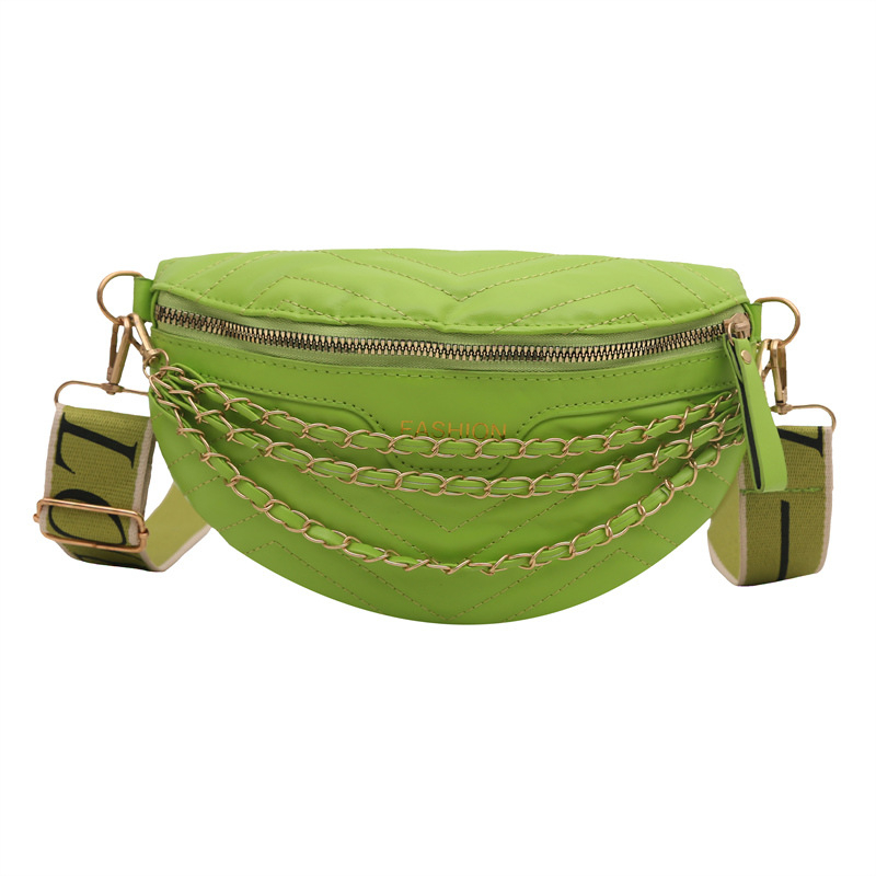 PU lančana crossbody torba s teksturiranom površinom, zatvarač na zip, podstava od najlona, džep na zip (LS6030)