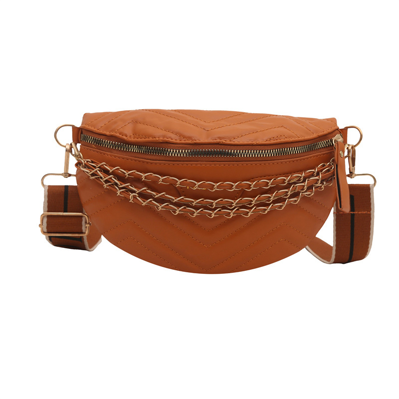 PU lančana crossbody torba s teksturiranom površinom, zatvarač na zip, podstava od najlona, džep na zip (LS6030)