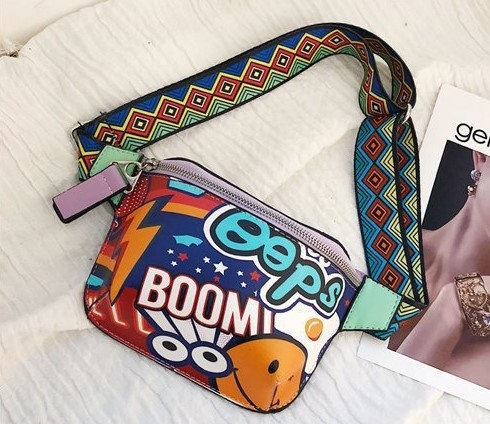 Crossbody torba, urbani stil, PU materijal, zatvarač, print slovima, poliester podstava (urbani stil, PU materijal, zatvarač, print slovima, poliester podstava)
