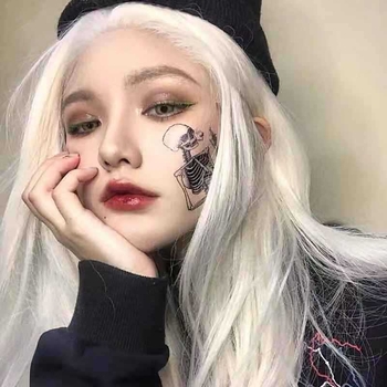 Perucă pentru femei, păr lung drept, stil natural, fire rezistente la căldură, breton cu parte mijlocie, Model 010