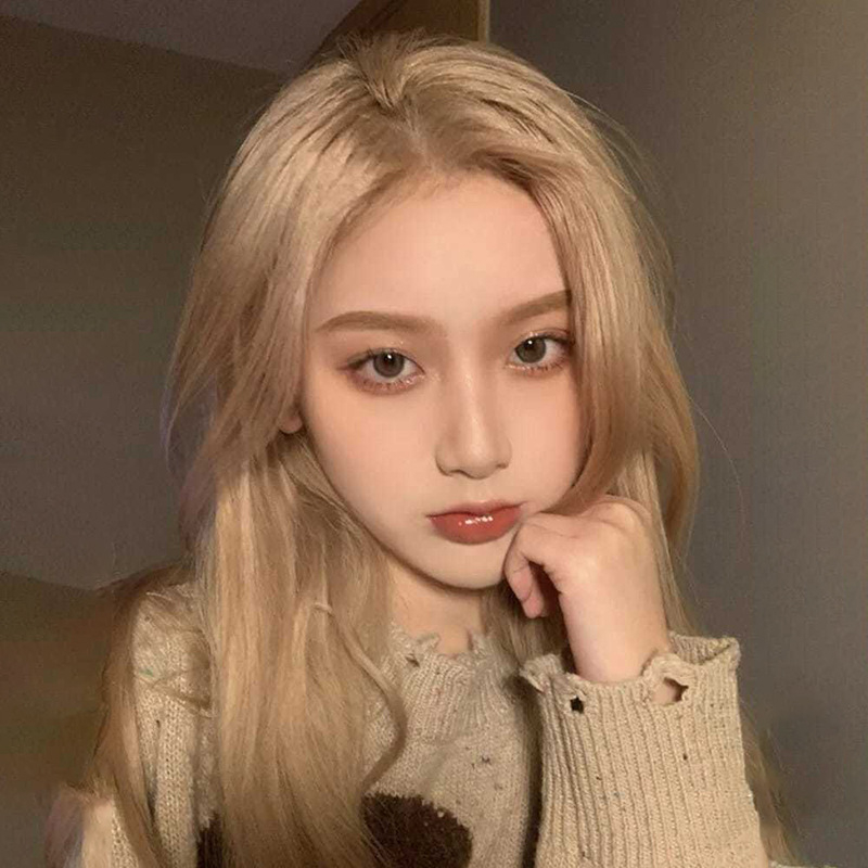 Perucă pentru femei, păr lung drept, stil natural, fire rezistente la căldură, breton cu parte mijlocie, Model 010