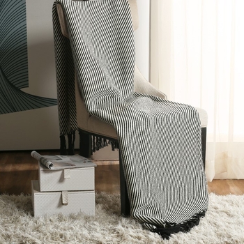 Vunena deka s geometrijskim uzorkom za modelne sobe i hotelsko posteljno rublje, prilagodljiva, 380 g, proljeće-jesen.