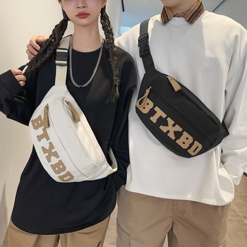 Harajuku inspirirana torbica za prsa, svakodnevna uporaba, od Oxford platna, zatvarač, poliester podstava, unutarnje džepove za mobitel i džep sa zatvaračem, s unutarnjom pregradom