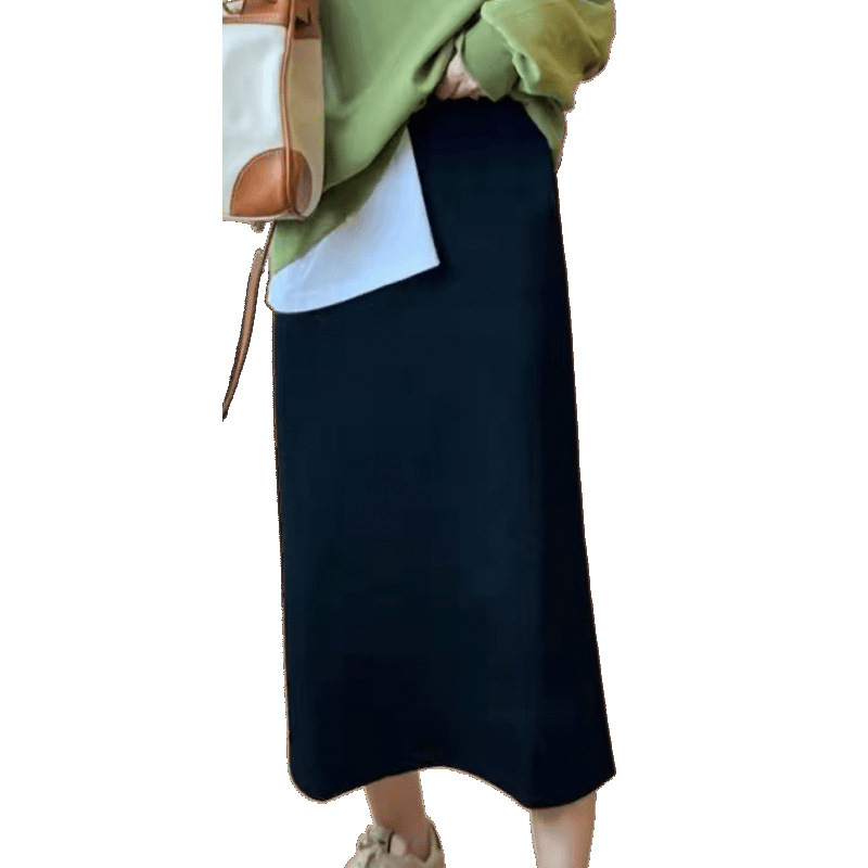 Fustă maternă dreaptă cu guler tip lotus, mâneci 3/4, 95% bumbac, lungime medie, culoare solidă