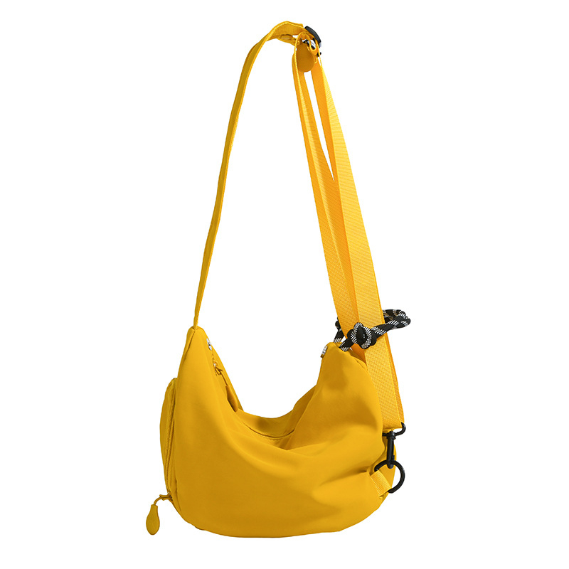 Nylon crossbody torbica za preko ramena, oblik knedle, zatvarač, unutarnja džep za dokumente, unutarnji džep, dvostruki remen preko ramena, pogodna za slobodno vrijeme putovanja