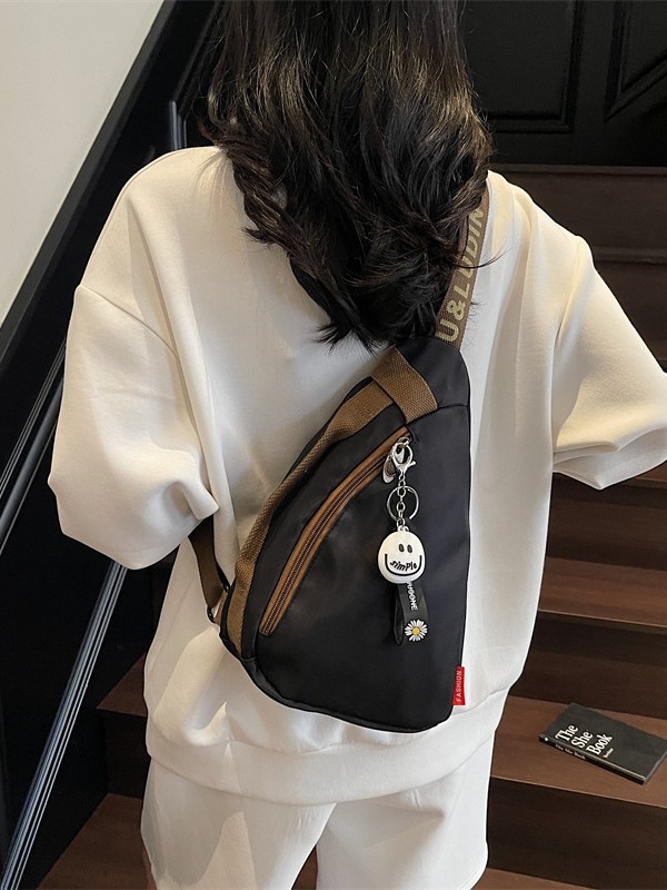 Ženska crossbody torba – Oxford tkanina, vertikalni četvrtasti oblik, zatvarač, poliester podstava, laminirani unutarnji džep
