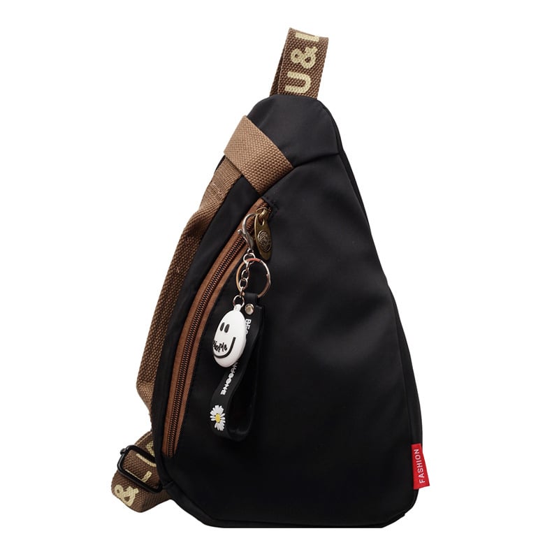 Ženska crossbody torba – Oxford tkanina, vertikalni četvrtasti oblik, zatvarač, poliester podstava, laminirani unutarnji džep
