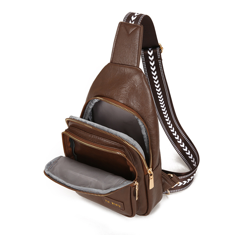 Ženska crossbody torbica u street-trend stilu, PU koža, poliester podstava, zatvarač, unutarnji patch džep