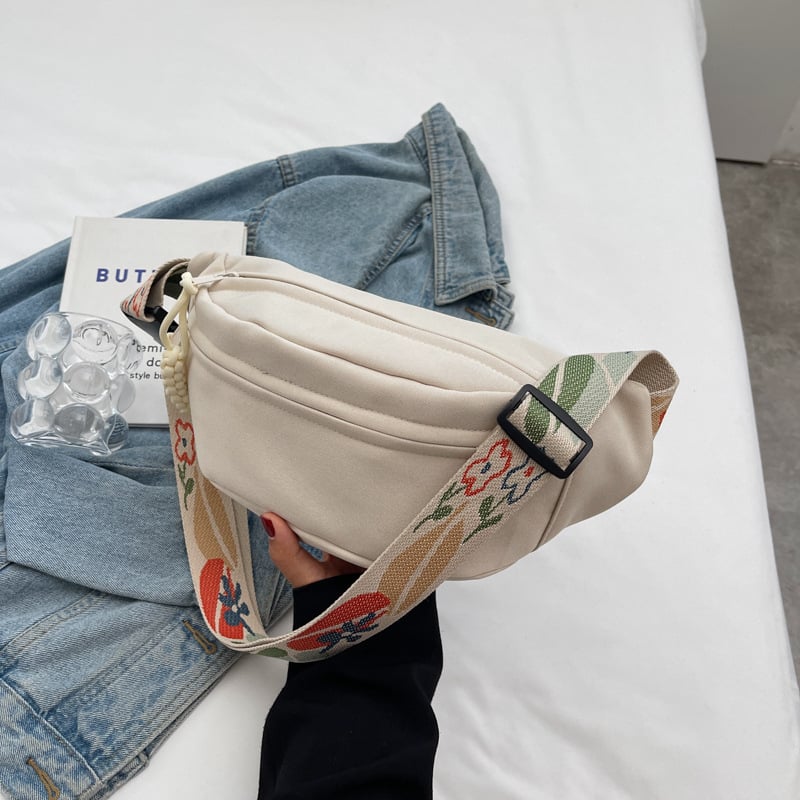 Crossbody torba od Oxford materijala sa zatvaračem – ulični stil, proljeće 2024
