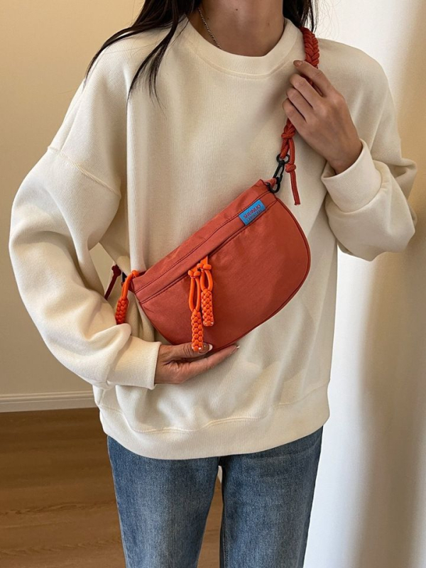 Ženska crossbody torba od Oxford platna, urbani stil jednostavnosti, zatvarač, podstava od poliestera, marka Wanke Shang