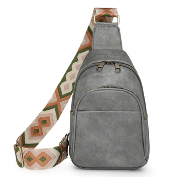 Ženska PU crossbody torba – urban minimalistički stil, moto-stil, srednja veličina, džep za telefon