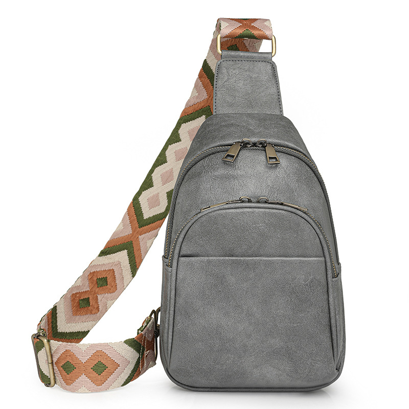 Ženska PU crossbody torba – urban minimalistički stil, moto-stil, srednja veličina, džep za telefon