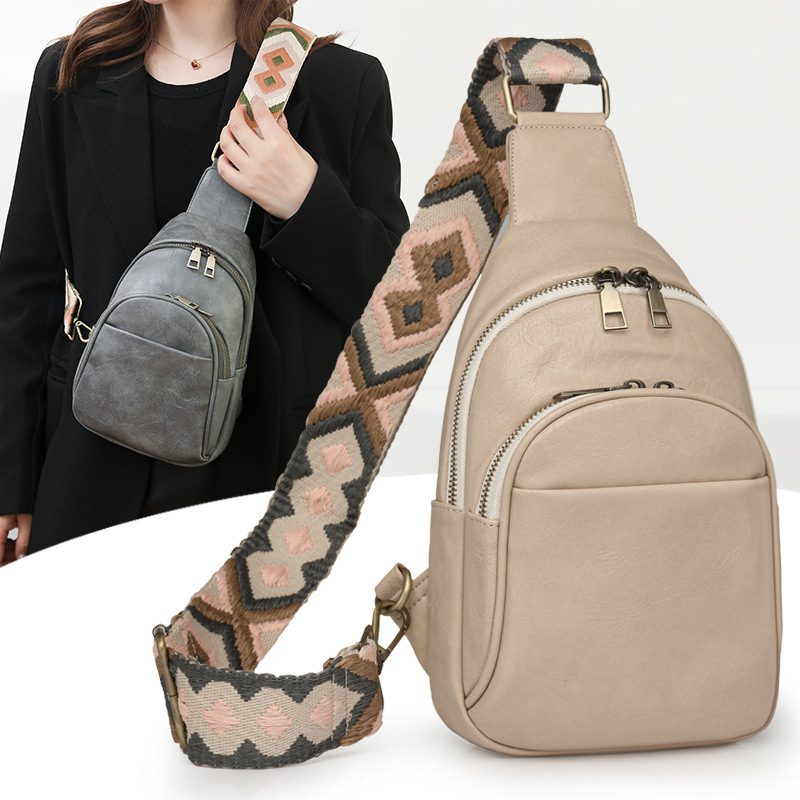 Ženska PU crossbody torba – urban minimalistički stil, moto-stil, srednja veličina, džep za telefon