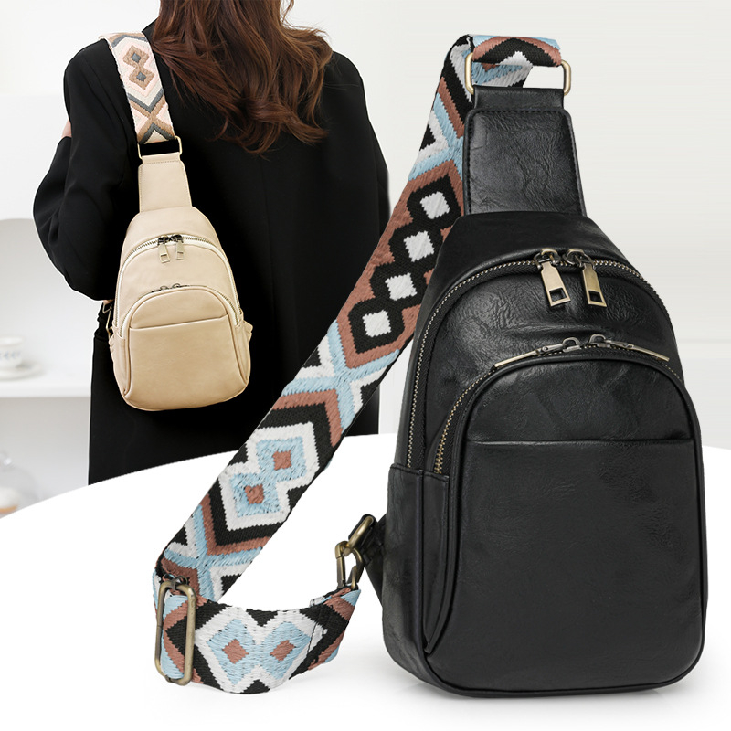Ženska PU crossbody torba – urban minimalistički stil, moto-stil, srednja veličina, džep za telefon
