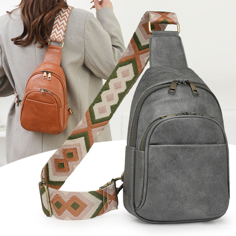 Ženska PU crossbody torba – urban minimalistički stil, moto-stil, srednja veličina, džep za telefon
