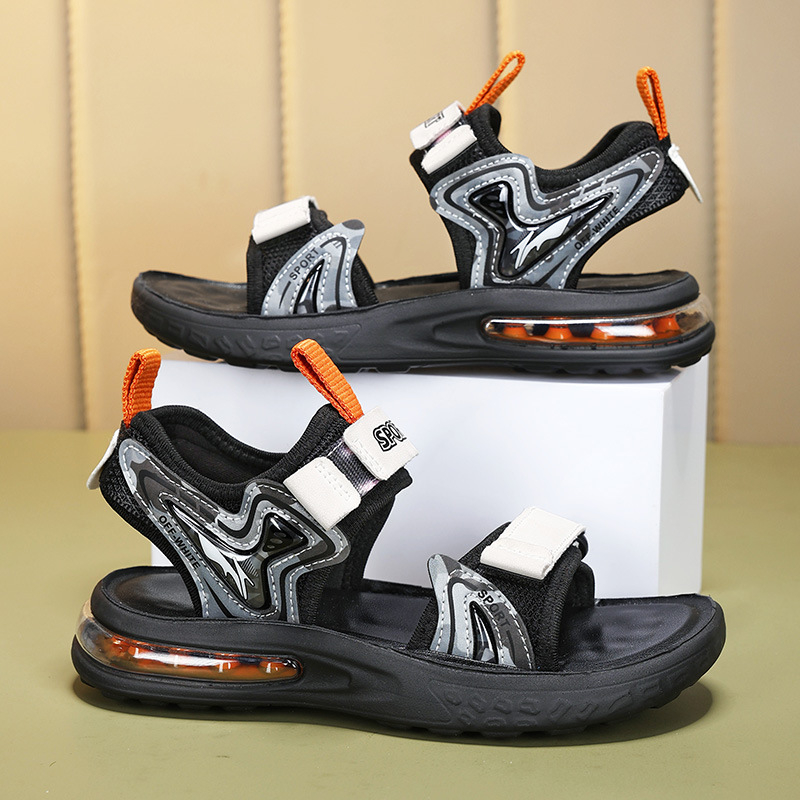 Dječje sandale za plažu s kamuflažnim uzorkom, s air-cushioned đonom, mrežasti gornji dio, Velcro zatvaranje, PU đon