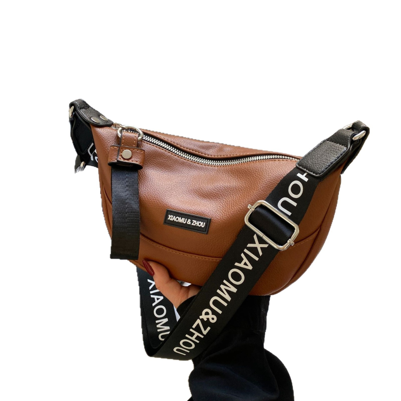 Dumpling crossbody torba, urbani minimalistički stil, PU materijal, zatvarač, unutarnja pretinica za dokumente
