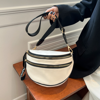 PU shell torba za ramena sa zipom, street-trend stil, shell-type oblik