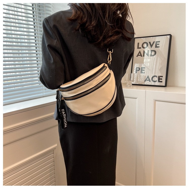 PU shell torba za ramena sa zipom, street-trend stil, shell-type oblik