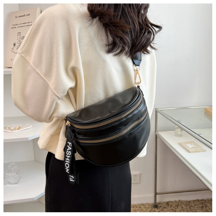 PU shell torba za ramena sa zipom, street-trend stil, shell-type oblik