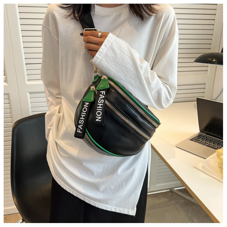 PU shell torba za ramena sa zipom, street-trend stil, shell-type oblik