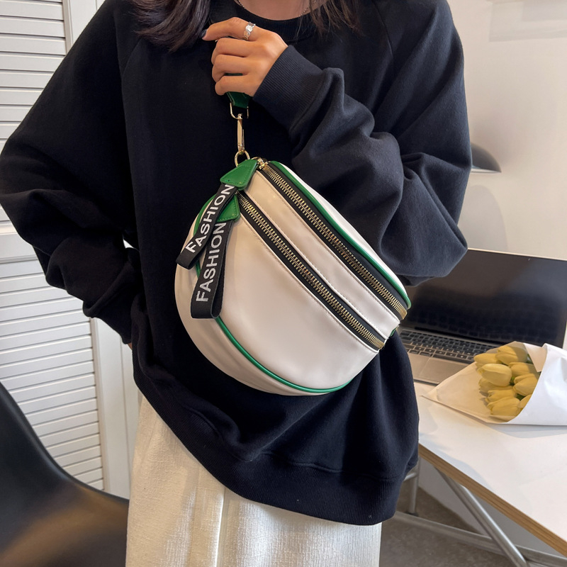 PU shell torba za ramena sa zipom, street-trend stil, shell-type oblik