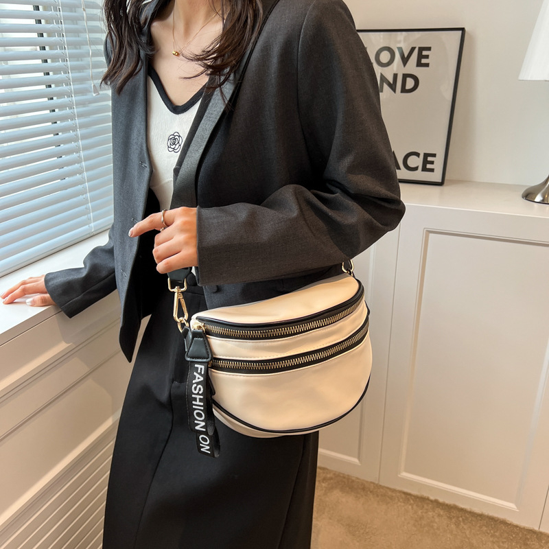 PU shell torba za ramena sa zipom, street-trend stil, shell-type oblik