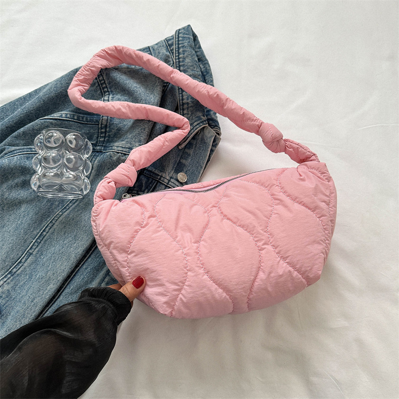 Geantă tote în stil stradal din țesătură Oxford cu fermoar, căptușeală din poliester, formă orizontală pătrată, curea simplă, toamna 2023