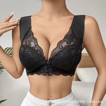 Sutien de alăptare cu închidere frontală, cupe 3/4, dantelă, susținere laterală, ridicare, nylon