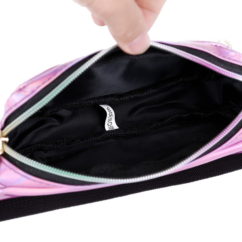 Ženska PVC torbica za pojas sa zatvaračem, poliester podstava, džep za telefon i unutarnji džep sa zatvaračem, MK