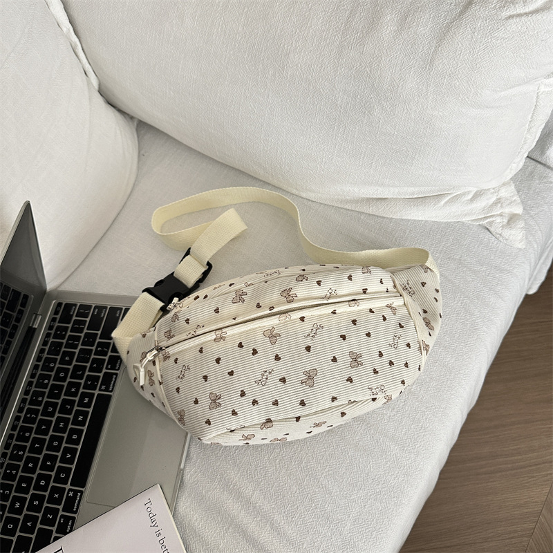 Crossbody torba od Corduroya, gradski minimalistički stil, jesen 2025, podloga od poliestera, zatvaranje zipom, unutarnji džepovi: džep sa zipom i džep za telefon