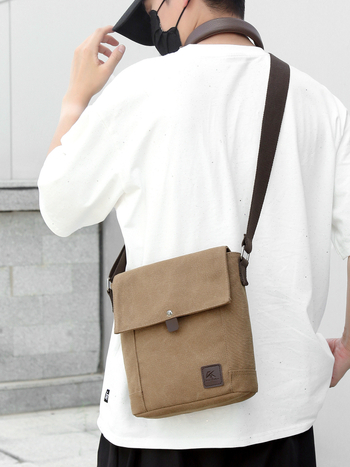 Muška crossbody torba od platna – velika zapremina, prozračna, otporna na habanje, podstava od poliestera, marka Yiku