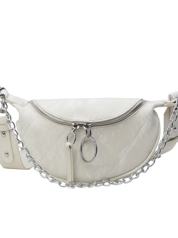Ženska crossbody torba - PU materijal, zatvarač, džep za ID, unutarnji džep, proljeće 2024