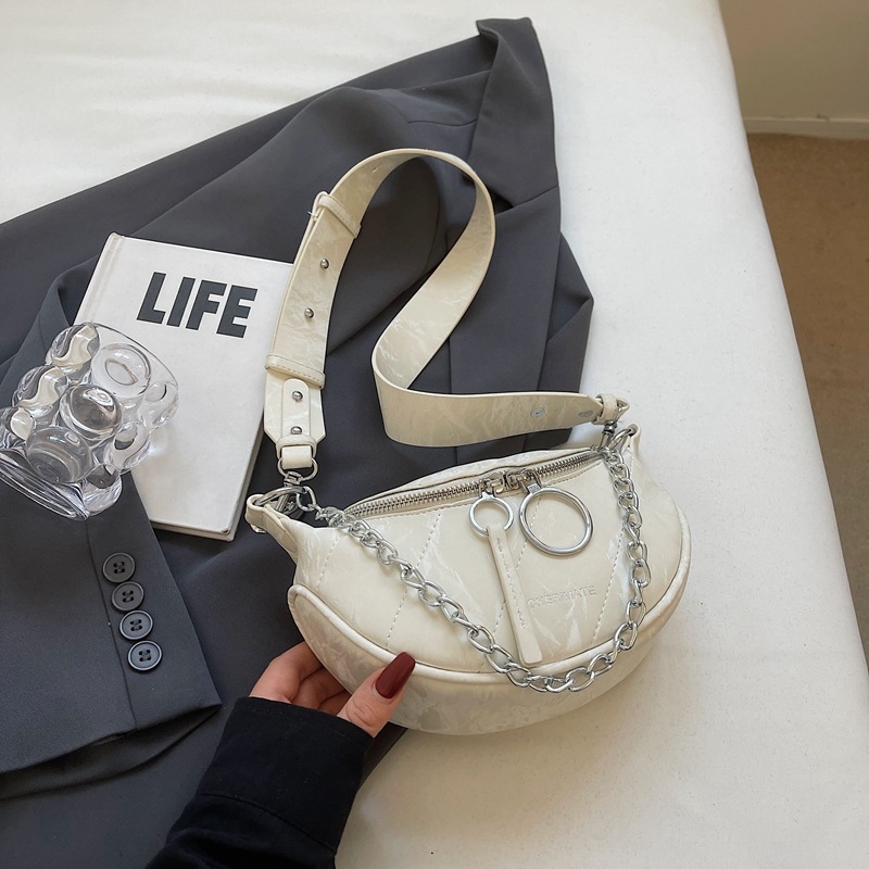 Ženska crossbody torba - PU materijal, zatvarač, džep za ID, unutarnji džep, proljeće 2024