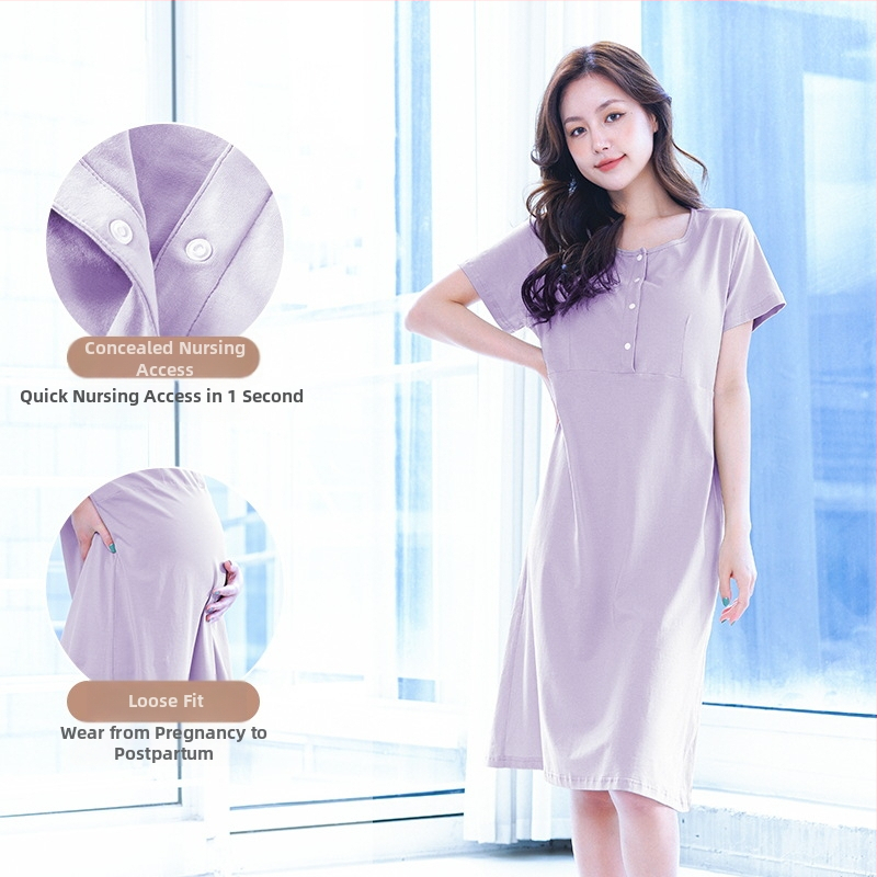 Γυναικείο νυχτικό θηλασμού με μπροστινό άνοιγμα, αντιβακτηριακό και διαπνέον από υπέρ-λεπτό modal ύφασμα, μεσαίου μήκους, με επένδυση στήθους