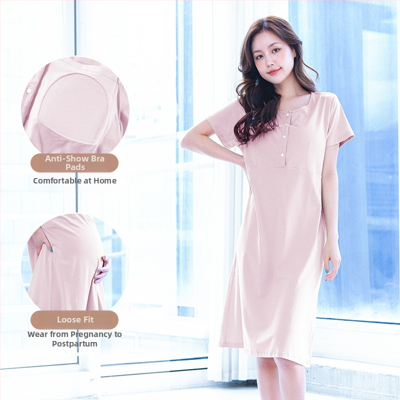 Γυναικείο νυχτικό θηλασμού με μπροστινό άνοιγμα, αντιβακτηριακό και διαπνέον από υπέρ-λεπτό modal ύφασμα, μεσαίου μήκους, με επένδυση στήθους