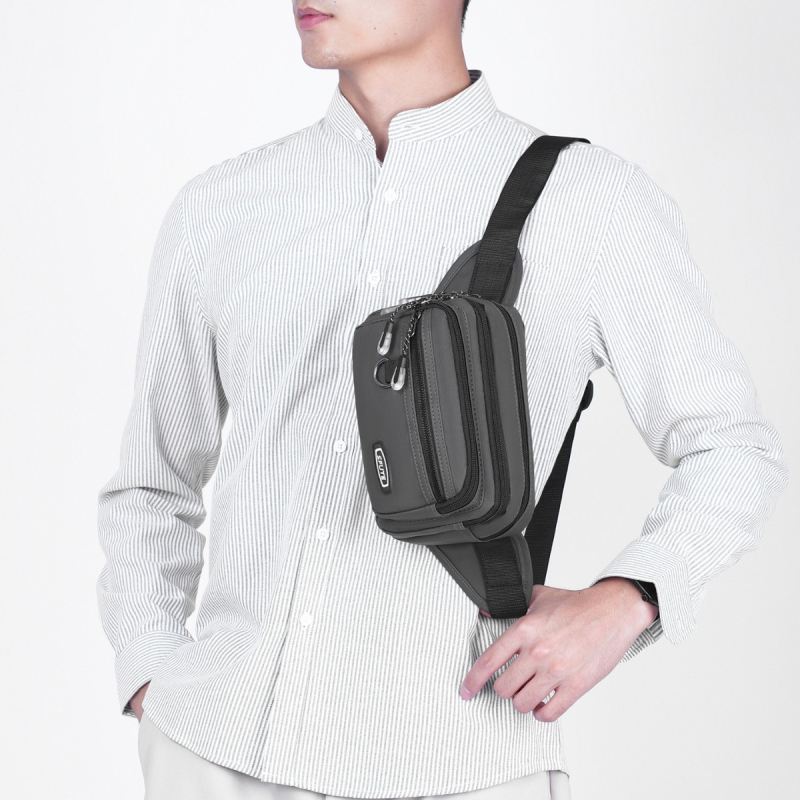 Muška crossbody torba za poslovni stil s više pretinaca, vodootporna tkanina, pogodna za 8-inčni prijenosnik