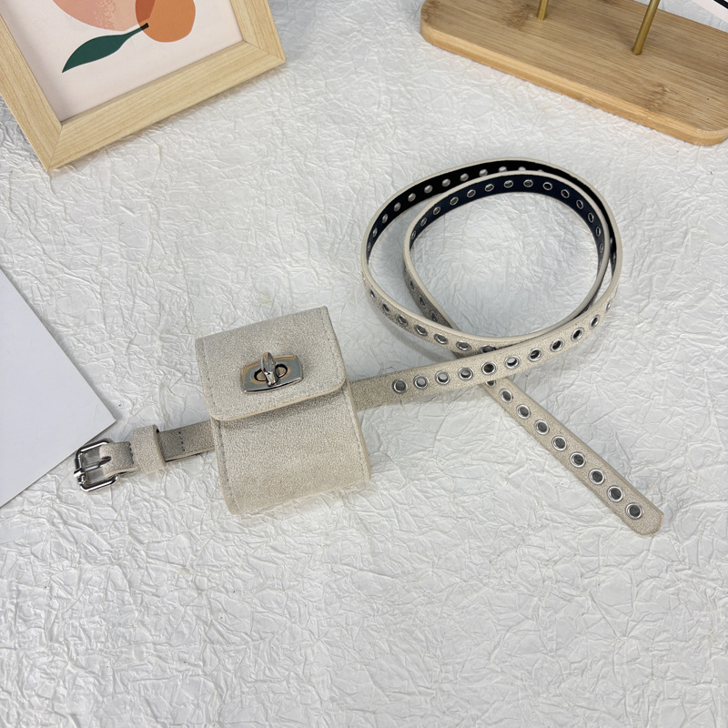 Ženska mini torbica na pojasu, gradski minimalistički stil, PU materijal, magnetsko zatvaranje, bez pretinaca