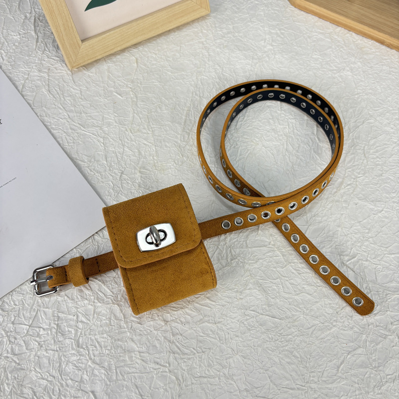 Ženska mini torbica na pojasu, gradski minimalistički stil, PU materijal, magnetsko zatvaranje, bez pretinaca