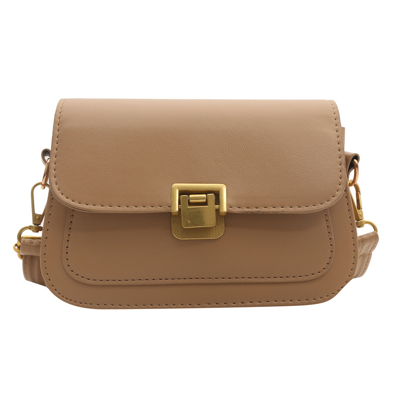 Geantă crossbody din PU pentru femei — formă orizontală pătrată, închidere cu clapetă, buzunar pentru telefon, curea simplă